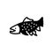 Black solid icon for Char, fish and aquatic