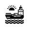 Black solid icon for Chartering, ocean and sea