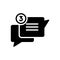 Black solid icon for Chat, chatter and conversation