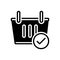 Black solid icon for Checkout, shopping and basket