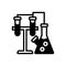 Black solid icon for Chemistry, experiment and lab
