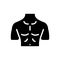 Black solid icon for Chest, bosom and breastplate