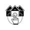Black solid icon for Choose home, opportunity and select