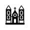 Black solid icon for Church, holy and place