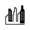 Black solid icon for Citycenter, city and center