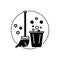 Black solid icon for Cleaning service, clean and house
