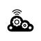Black solid icon for Cloud Computing Wifi, cloud and router