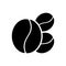 Black solid icon for Coffee bean, food and seed