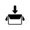 Black solid icon for Collect, box and gather