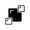 Black solid icon for Combine, consolidate and combine