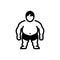 Black solid icon for Comorbidity, overweight and chunky