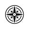 Black solid icon for Compass, direction and instrument