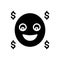 Black solid icon for Complacent, self and smiley