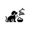 Black solid icon for Conditioning, dog and pedigree