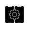 Black solid icon for Configuration, assortment and smartphone