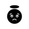 Black solid icon for Confused, gloomy and emotion