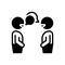 Black solid icon for Conversation, chitchat and gossip