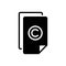 Black solid icon for Copyright, possess and take