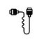 Black solid icon for Cord, rope and chord