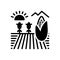 Black solid icon for Cornfield, crop and agriculture