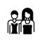 Black solid icon for Couple, duet and spouse