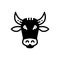 Black solid icon for Cow, animal and pet