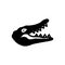 Black solid icon for Crocodile, alligator and animal