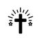 Black solid icon for Cross, faith and mythology