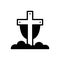 Black solid icon for Cross, jesus and christ