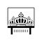 Black solid icon for Crown exhibit, diadem and museum