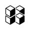 Black solid icon for Cube Graphic Of Squares, technology and polygon