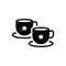 Black solid icon for Cups, tea and mug