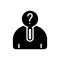 Black solid icon for Curious, anxious and eager