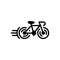 Black solid icon for Cycle Race, bicycle and sport