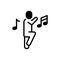 Black solid icon for Dancing, shindig and dance