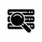 Black solid icon for Data find, search and database