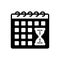 Black solid icon for Deadline, time limit and calender