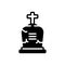 Black solid icon for Death, decease and quietus
