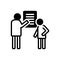 Black solid icon for Debrief, communication and counseling