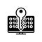 Black solid icon for Decrypting, cybersecurity and technology