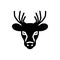 Black solid icon for Deer, mammal and reindeer