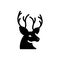 Black solid icon for Deer, reindeer and herbivores animal