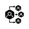 Black solid icon for Delegation, organization and authorize