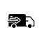 Black solid icon for Delivery Truck, conveyance and dispensation