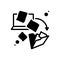 Black solid icon for Dematerialization, integration and file transfer