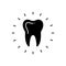 Black solid icon for Dental care, dentistry and clinics