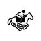 Black solid icon for Derby, horse and racing