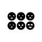 Black solid icon for Differently, otherwise and emoji