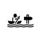 Black solid icon for Direction, flank and boatman
