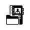 Black solid icon for Directory, contact and notebook
